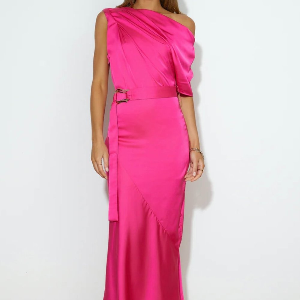 Party To Attend Midi Dress Fuschia - S